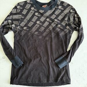 Harley-Davidson Black Long Sleeve Shirt Unisex Small
